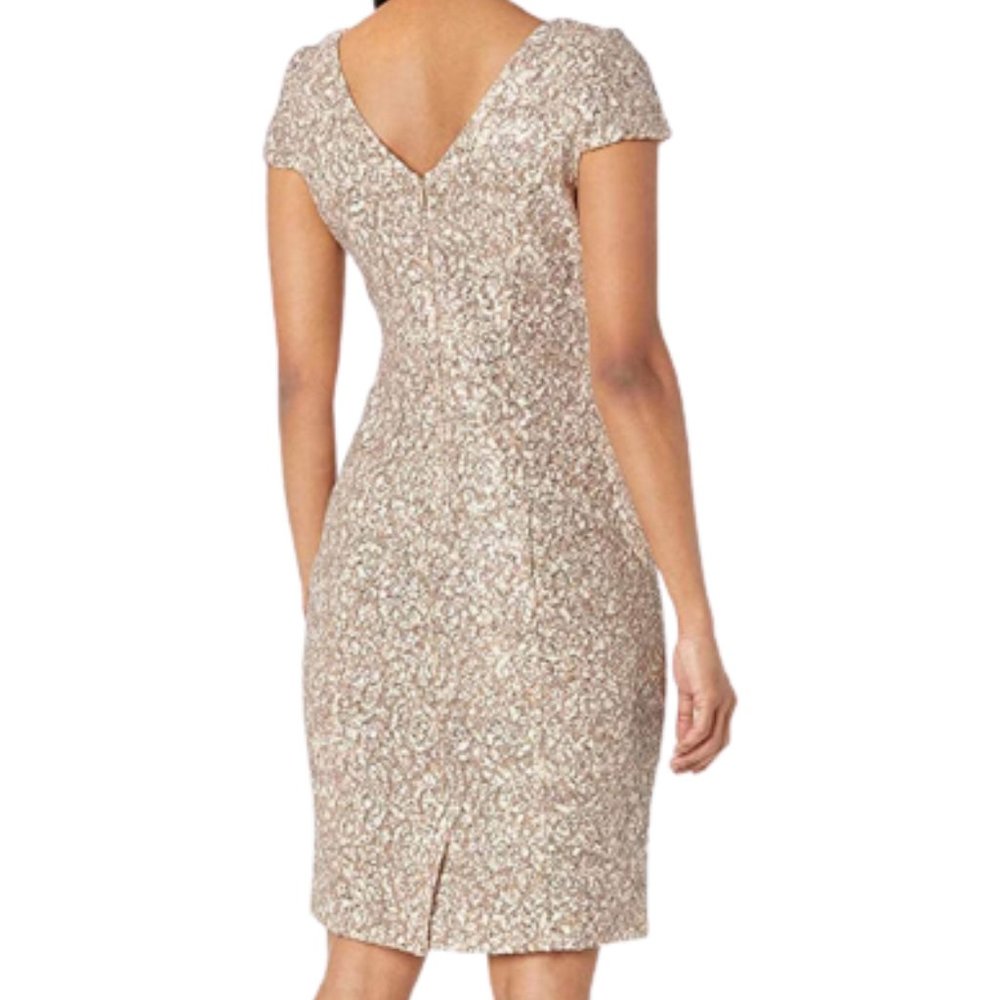 NWT Alex Evenings 82122241 Polyester Homecoming Dress Champagne/Ivory Size 6P - Picture 2 of 6